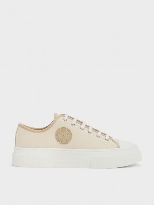 Charles & Keith Kay Lona Low-Top Sneakers Grises Marrom | 3710928-UX