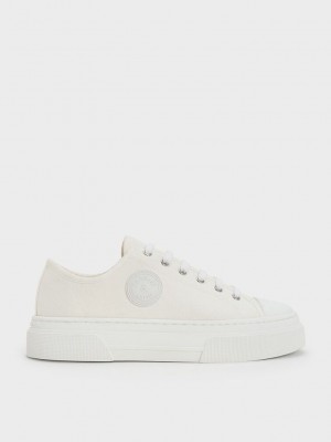 Charles & Keith Kay Lona Low-Top Sneakers Blancos | 7042916-SV