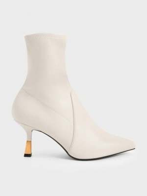 Charles & Keith Kitten Heel Ankle Boots Rosas | 1203574-SA