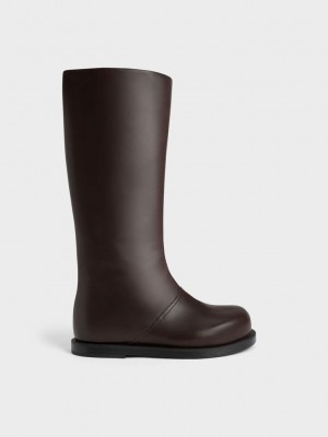 Charles & Keith Knee-High Boots Marrom Oscuro | 2074189-UX