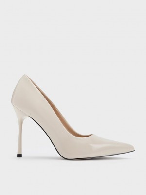Charles & Keith Kyra Charol Cuero Pumps Rosas | 3067152-AP