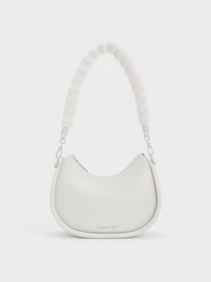 Charles & Keith Lana Curved Shoulder Bag Blancos | 7258903-TV