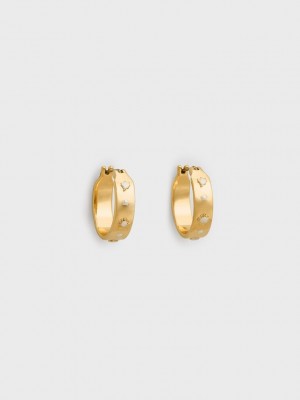 Charles & Keith Leonora Small Hoop Earrings Dorados | 8432651-DQ
