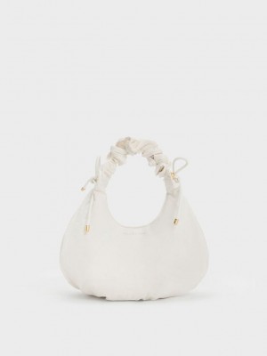 Charles & Keith Maisy Ruched Nylon Bag Blancos | 8140325-HG