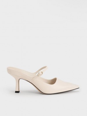 Charles & Keith Mary Jane Tacón Mules Rosas | 7542068-BC