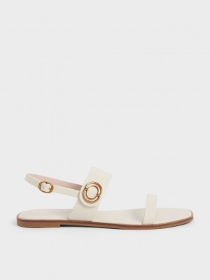 Charles & Keith Metallic Accent Back Correa Sandals Rosas | 4513289-SC