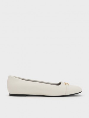 Charles & Keith Metallic Accent Ballerinas Rosas | 8162349-WB