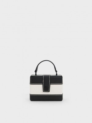 Charles & Keith Mini Bronte Contrast Trim Top Handle Bag Multicolor | 3148692-DL