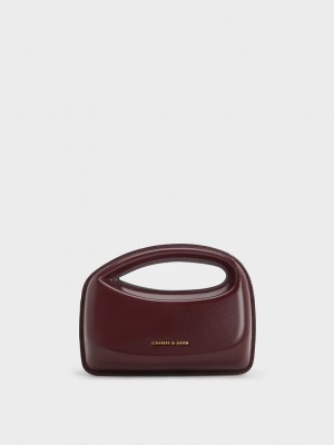 Charles & Keith Mini Cocoon Top Handle Bag Vino | 1635047-BU