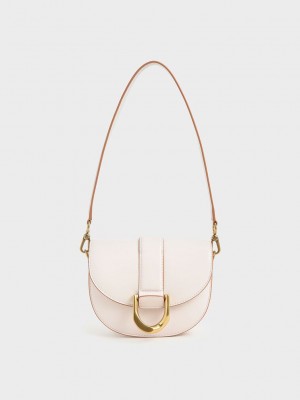 Charles & Keith Mini Gabine Saddle Bag Rosas | 9324817-WT