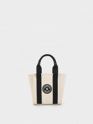 Charles & Keith Mini Kay Lona Contrast-Trim Tote Bag Multicolor | 0841792-HF