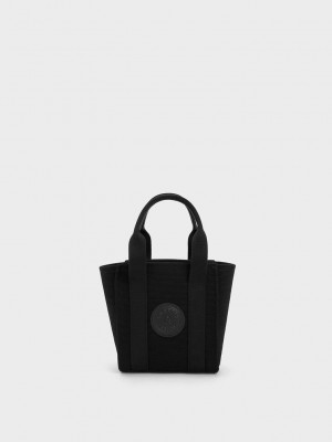 Charles & Keith Mini Kay Lona Tote Bag Negros | 0627518-HC