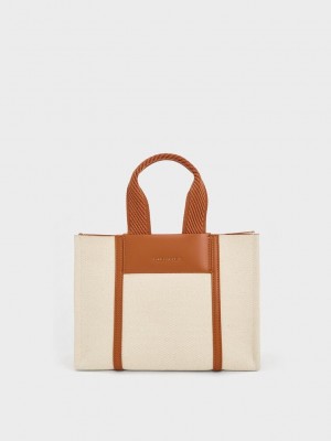Charles & Keith Mini Shalia Lona Tote Bag Marrom | 1706348-JM