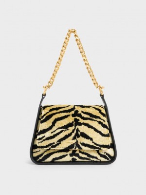 Charles & Keith Minta Tiger Print Trapeze Bag Multicolor | 5382109-WF