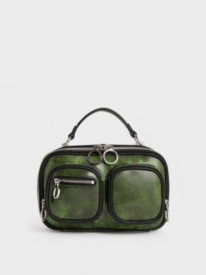 Charles & Keith Multi-Pouch Crossbody Bag Verdes | 3960175-CK