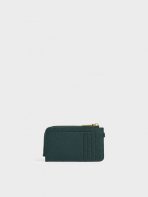 Charles & Keith Multi-Slot Wristlet Card Holder Verdes Oscuro | 5304876-XT