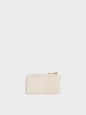 Charles & Keith Multi-Slot Wristlet Card Holder Creme | 1082953-GK