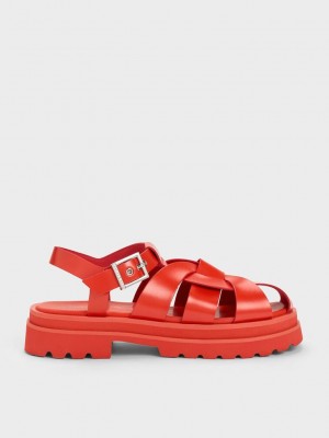 Charles & Keith Nell Gladiator Sandals Rojos | 4396817-LG