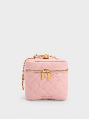Charles & Keith Nezu Acolchado Boxy Bag Rosas Claro | 8641729-KU