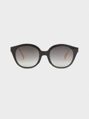 Charles & Keith Ophelia Acetate Cat-Eye Sunglasses Negros | 8724910-LD