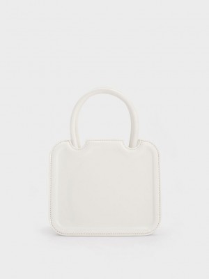 Charles & Keith Perline Sculptural Tote Bag Blancos | 7359681-ZJ