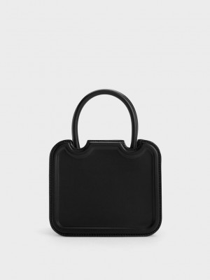 Charles & Keith Perline Sculptural Tote Bag Negros | 3172490-UR