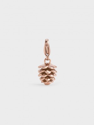 Charles & Keith Pine Nut Charm Rosas Dorados | 4758931-ZF
