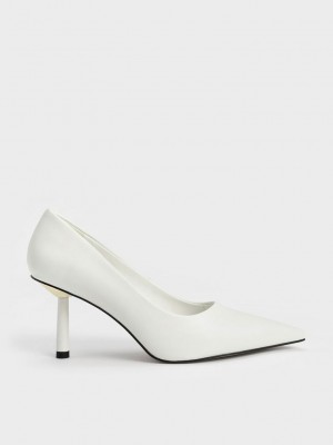 Charles & Keith Pointed-Puntera Cylindrical Heel Pumps Rosas | 7918264-EC