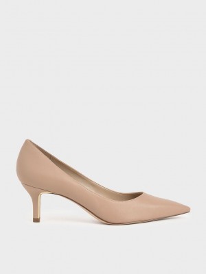 Charles & Keith Pointed Puntera Pumps Marrom | 3205416-WA
