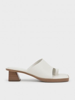 Charles & Keith Puntera Ring Stacked Heel Sandals Rosas | 9265187-JA