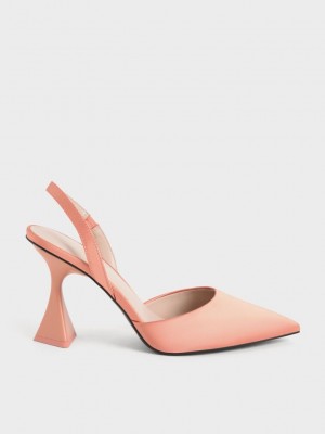Charles & Keith Recycled Polyester Destalonadas Pumps Coral | 3065418-QW