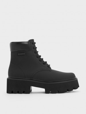 Charles & Keith Ripley Ridged Sole Ankle Boots Negros | 8405613-ZA