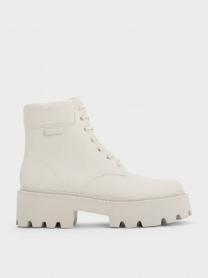 Charles & Keith Ripley Ridged Sole Ankle Boots Rosas | 2640571-CX