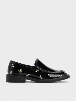 Charles & Keith Rosalie Floral Cuero Loafers Multicolor | 7920514-FD