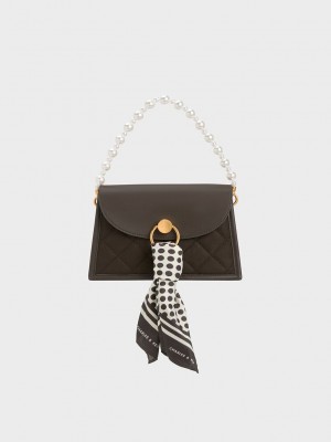Charles & Keith Roza Beaded Handle Scarf Bag Azules | 6329841-HD
