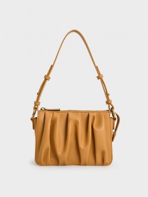 Charles & Keith Ruched Bead-Handle Shoulder Bag Naranjas | 8695173-PL