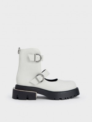 Charles & Keith Selma Buckled Fornido Boots Rosas | 2486539-VW