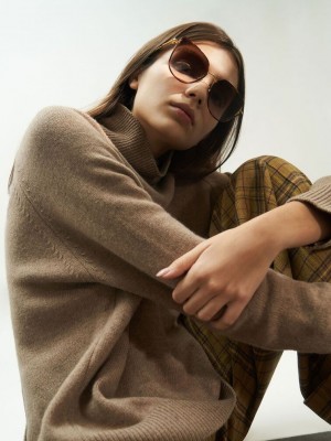 Charles & Keith Seraphina Panelled Temples Butterfly Sunglasses | 8612975-JB