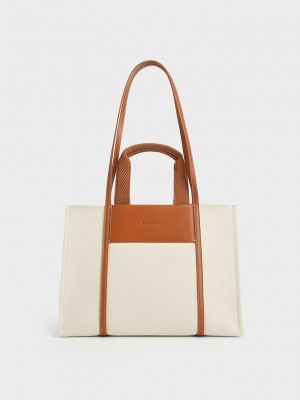 Charles & Keith Shalia Lona Tote Bag Marrom | 7953280-OX