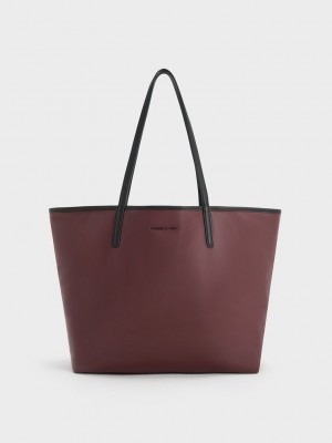 Charles & Keith Sianna Tote Bag Vino | 0289147-BX