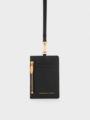 Charles & Keith Side Zip Cardholder Negros | 8419523-NA