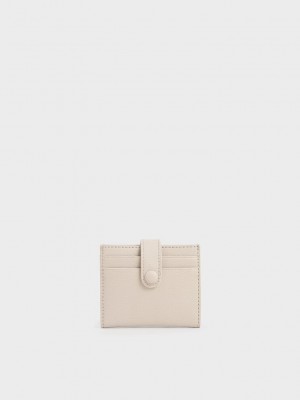 Charles & Keith Snap Button Card Holder Blancos | 5190872-DP