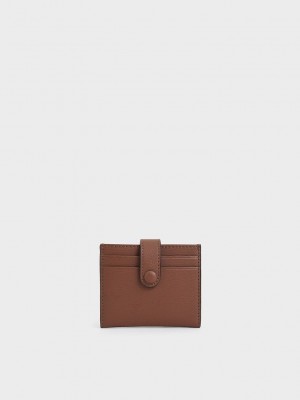 Charles & Keith Snap Button Card Holder Chocolate | 7642908-OG