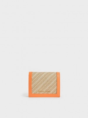Charles & Keith Snap Button Mini Corta Wallet Naranjas | 0176493-QH