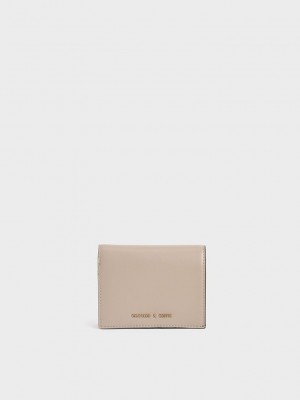 Charles & Keith Snap Button Mini Corta Wallet Marrom | 8573649-XC
