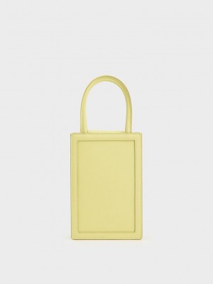 Charles & Keith Solange Double Handle Elongated Tote Bag Amarillos | 6208754-JA