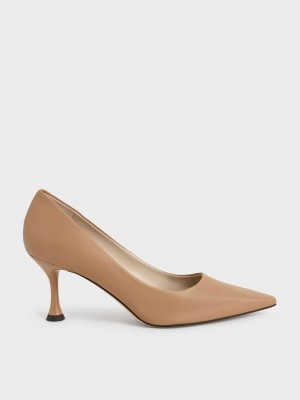 Charles & Keith Spool Heel Pumps Marrom | 6425918-YS