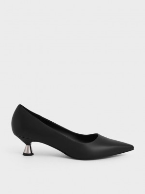 Charles & Keith Spool Heel Pumps Negros | 2103546-LG