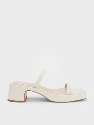Charles & Keith Square-Puntera Plataforma Sandals Rosas | 8463295-HI