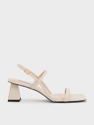 Charles & Keith Square-Puntera Tiras Sandals Rosas | 8590143-XL